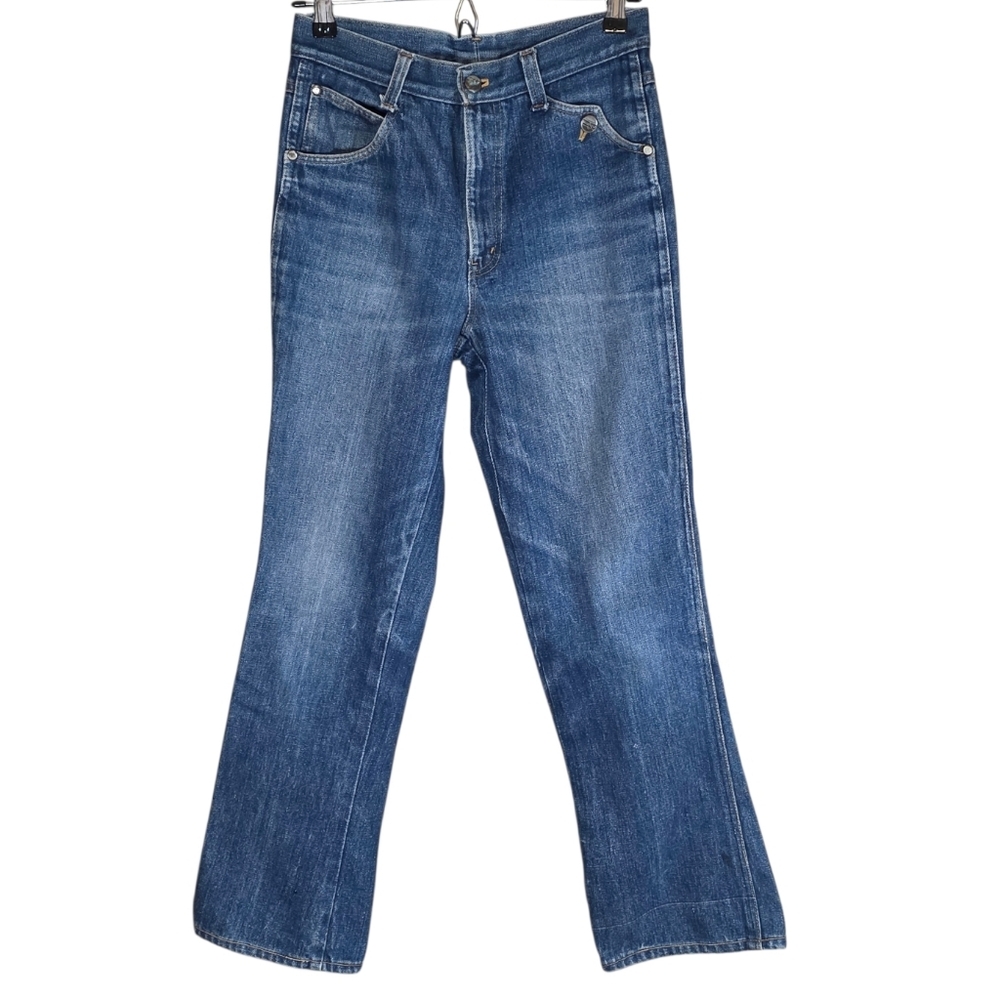 Vintage 1970s Wrangler High Rise Cowgirl Cut Jeans | Talon Zipper | Made in USA